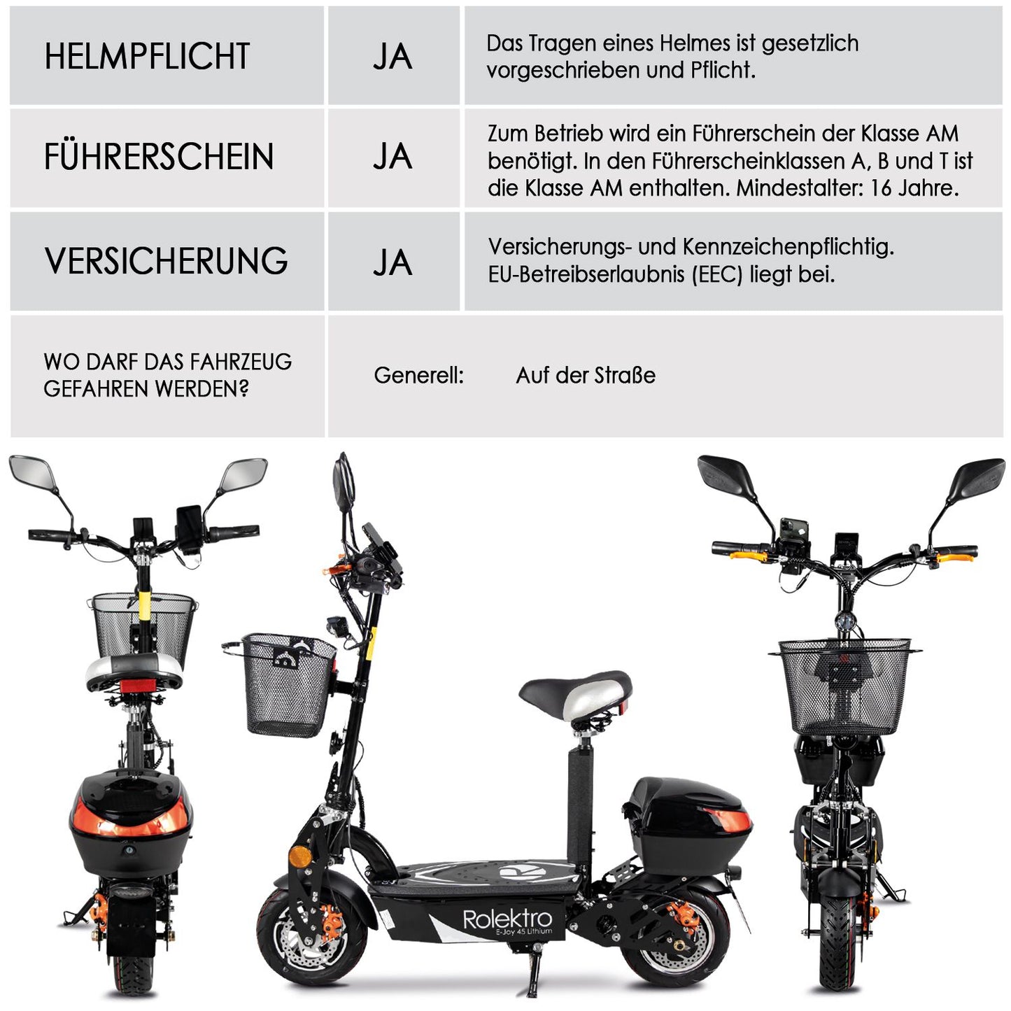 Rolektro E-Joy 45 Lithium Modell 2024 + passende Abdeckhülle